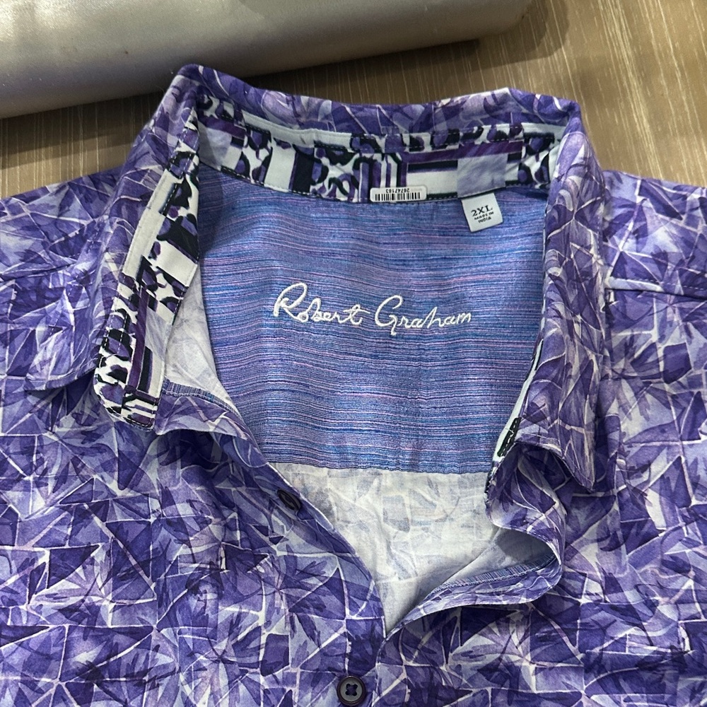 Robert Graham Blue and Purple Patterned Shirt
